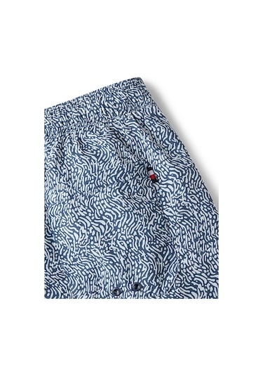 Tommy Hilfiger Medıum Drawstrıng Prınt Erkek Mavi Deniz Şortu - Um0um03491