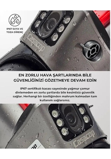 Casacop Q8 4g 6mp Solar Kamera 3mp+3mp Dual Lens Güneş Panelli Solar Güvenlik Kamerası