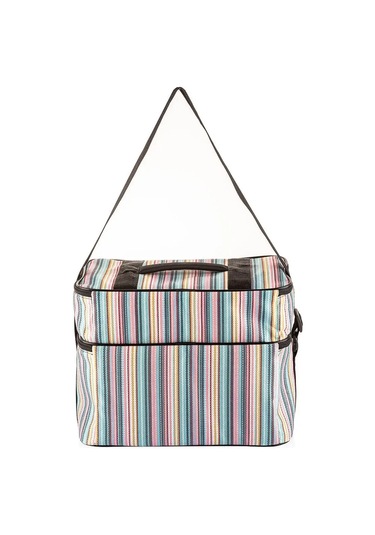 Ns Reliable Kamp Piknik Termal Soğutucu Yalıtımlı Buzluk Termos Çanta - 960 Çizgi Desenli Çok Renkli