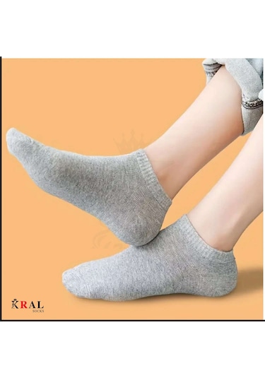 Kadın - Erkek 20 Çift Düz Desen Ekonomik Bilek Boy Patik Ço...