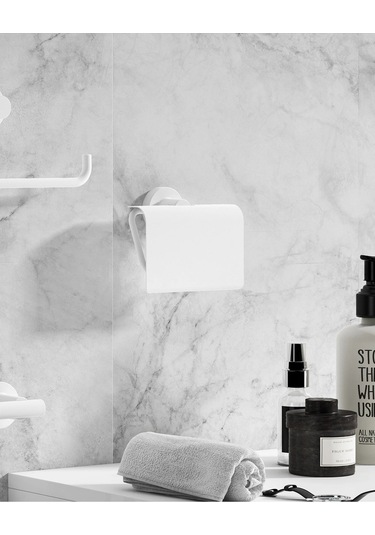 Tecno White Tuvalet Kağıtlık - Mat Beyaz Mat Beyaz