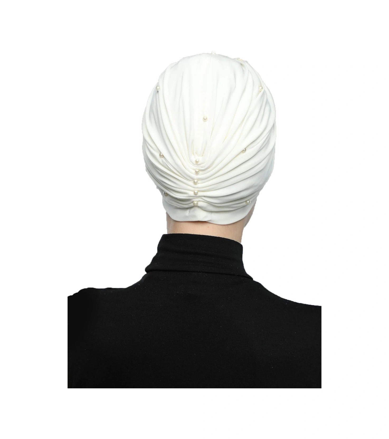 Kopma Astarlı İşlemeli Krem Gri Dantel Motifli Hazır Türban Tesettür Abiye Bone Krem-gri