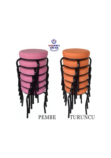 Tabure(Siyah Ayaklı) (6 Adet) - Mutfak Balkon Tabur...