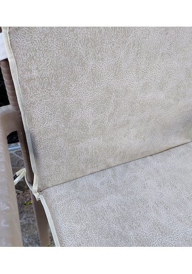 2 Adet Rattan Arkalıklı Sandalye Minderi Kalınlık 4cm -primer Bej Bej