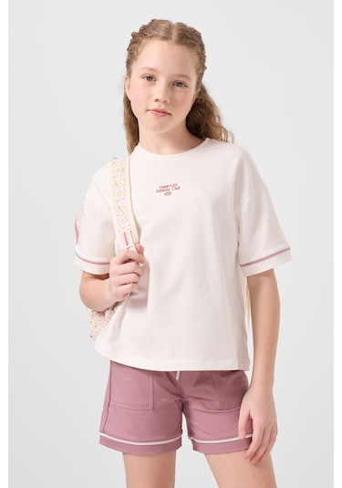 Ekru-gül Kurusu Pamuklu Yumuşak Dokulu Standart Fit Basic Kız Çocuk Şort Takım - 75183 Ekru - Gülkurusu Ekru-gül Kurusu Pamuklu Yumuşak Dokulu Standart Fit Basic Kız Çocuk Şort Takım - 75183 Ekru - Gülkurusu