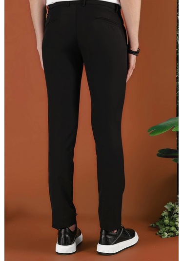 P 1123 Slim Fit Siyah Spor Pantolon Siyah