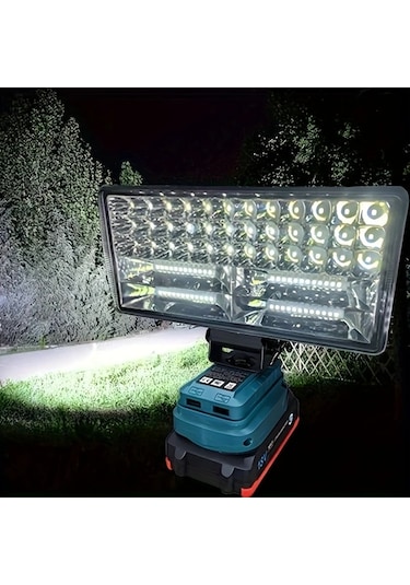 Xuweiwei Makita Pillerine Uygun 10 16 Cm Pilsiz Kablosuz Led Çalışma Lambası Çift Usb Hızlı Şarj Açık Hava Kamp Araba Tamiri Işık