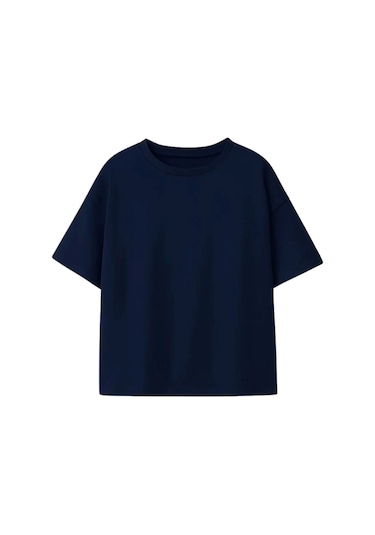 Zuzunga Unisex Basic Kısa Kollu Çocuk T-shirt Lacivert