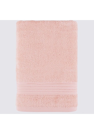 Ecocotton Venüs Pudra Çizgi Bordürlü %100 Organik Pamuk 3 Parça Havlu Seti Pudra