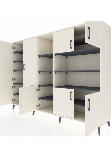 Hyperion Dolap 14 Raflı 9 Kapaklı 220x44x163 Aytaşı-aytaşı/antras Aytaşı-aytaşı/antrasit