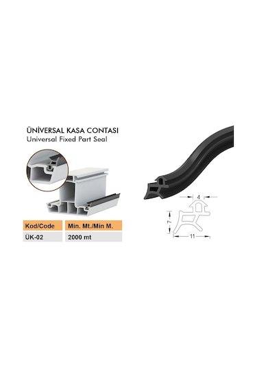 Contacall Pimapen Kapı Pencere Contası Pvc Doğrama Fitili 10 Metre Gri