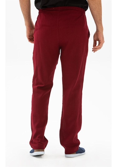 Eliş Şile Bezi Şile Bezi Cepli Erkek Pantolon Bordo Brd Bordo