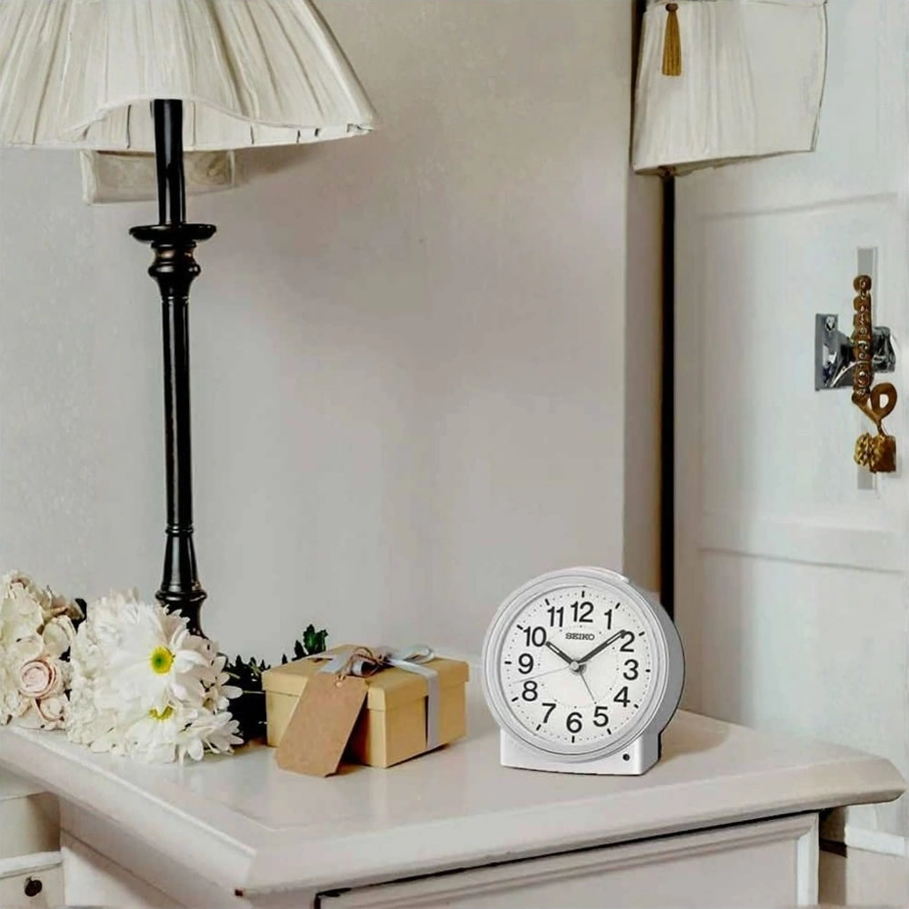 Seiko Clock Qhe199s Masa Saati Beyaz