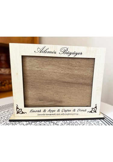 10x15, 13x18, 15x21 Ebatında Kişiye Özel Kişiselleştirilebilir Üzerinde İsim Yazılı Ahşap Fotoğraf Çerçevesi - Yatay