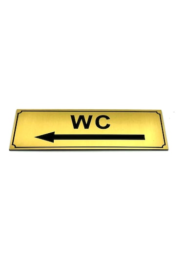 Wc Tuvalet Tabelası Sol Ok Işareti Kapı Levhası 5 Cm X 15 Cm (419092443)