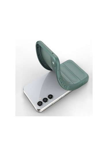 Samsung Galaxy Uyumlu A15 Kılıf Optimum Lens Çerçeveli Silikon Kapak Koyu Yeşil