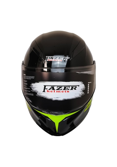 Fazer Ece 22.06 Sertifika Güneş Vizörü Motor Kaskı Eagle Neon Siyah