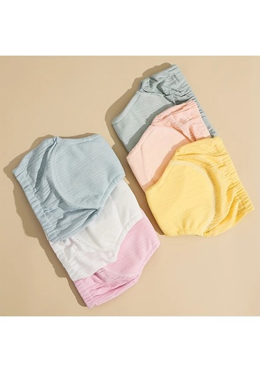 Maxaccess Yıkanabilir Pastel Bebek Bezleri - M Beden 19.84-24.25 Lb 6 Adet Mavi - Yeşil - Beyaz