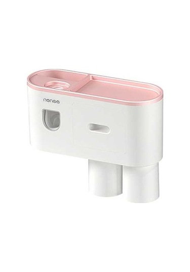 Dancemonkey Mengni Banyo Duvara Monte Diş Fırçası Tutucu - Pembe Renk, Pratik Pembe