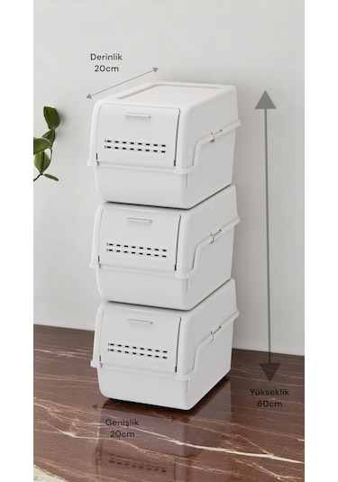 Motek Mt-40 S-box 8 Litre 3'lü Çok Amaçlı Organizer Düzenleyici Gri 3 8litre Gri