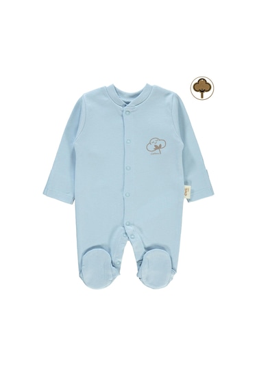Civil Baby Prematüre Organik Patikli Tulum Mavi