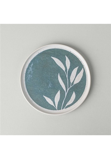 Linens Daphne Seramik 22 Cm Pasta Tabağı Yeşil Yeşil