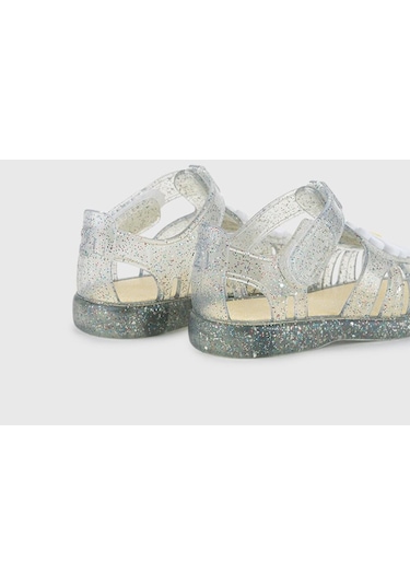 Igor Tobby Gloss Flor Çocuk Sandalet - Simli Şeffaf