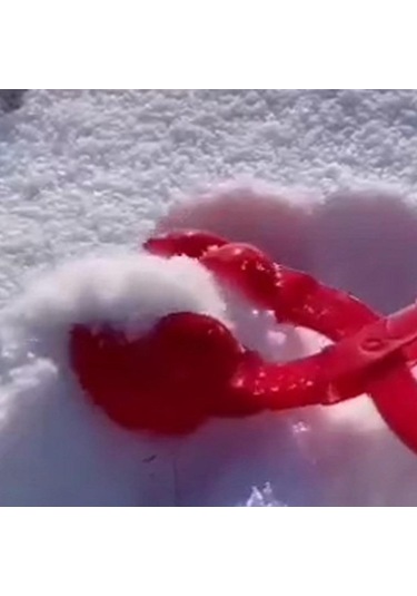 Homyl Kalp Şekli Kar Topu Makinesi Çocuk Açık Kartopu Kum Kırmızı