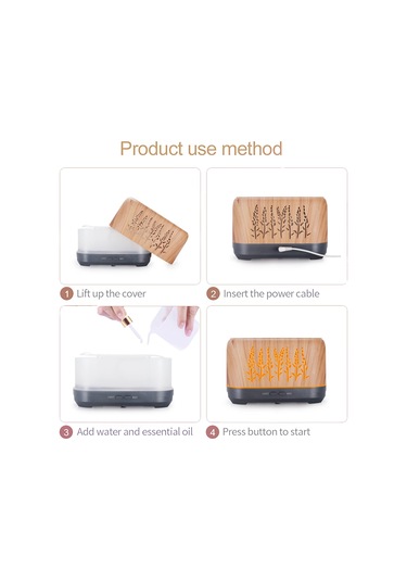 Yifomall Alev Işıklı Esansiyel Yağ Difüzörü, Aromaterapi Esansiyel Yağları İçin Geliştirilmiş Süper Hava Nemlendirici