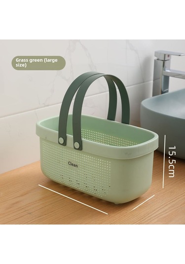 Geeroyoo Küçük Yeşil Banyo Sepeti - Sulama Ve Tuvalet Malzemeleri İçin Taşınabilir, Su Çıkaran Plastik Depolama Sepeti 21.5 14.5 15.5 Diğer