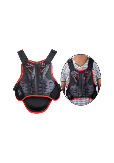 Suntek Dirtbike Red M Için Motosiklet Koruma Yeleği Omurga