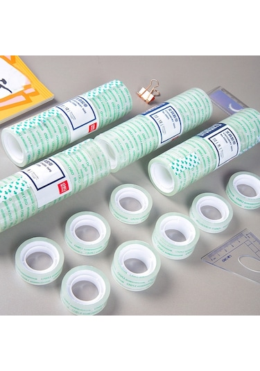 Deli Küçük Yüksek Viskozite Ofis Şeffaf Teyp Öğrenci Kırtasiye Kaseti, Size:12 Rolls Width 1.2cm X Length 12.8m Diğer