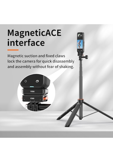 Springsun Vrıg Ac19 3'ü 1 Arada Manyetik Hızlı Çıkarma Adaptörü Tabanı Kamera Tripod Montajı Hızlı Çıkarma Montajı Insta360 X4 İçin Yedek