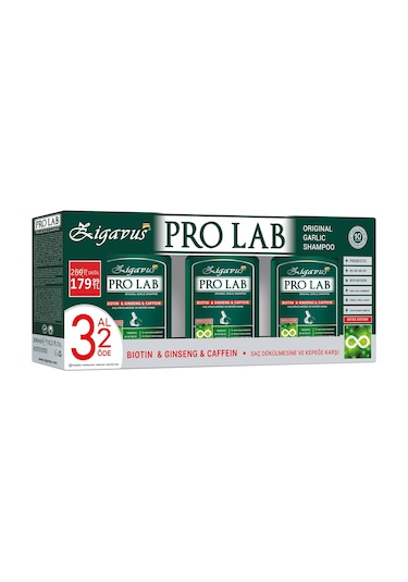 Zigavus Pro Lab Garlic Saç Dökülmesine ve Kepeğe Karşı Şampuan 3 x 300 ML