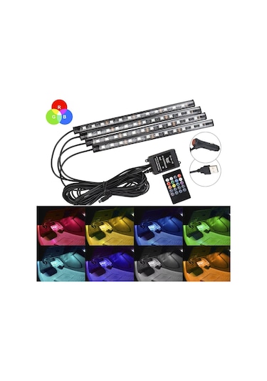 Fiat Punto Uyumlu Araç İçi Ayak Altı 12 Led Müziğe Duyarlı Led Lambası Model283