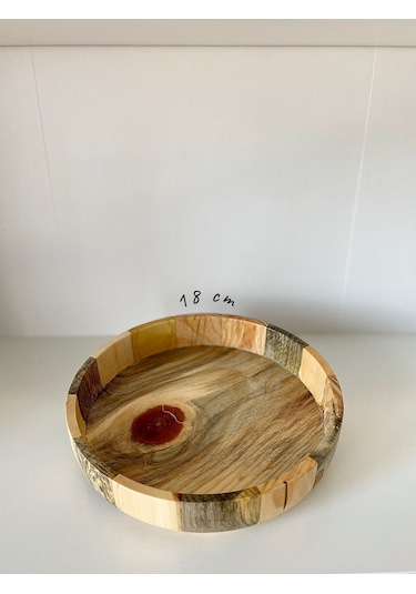 El Yapımı Dişbudaak Ağacı Ahşap Kase & Sunum Tabağı