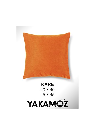 Br Yakamoz Portakal Rengi Kırlent , Yastık Kılıfı Kadife Görünümlü Velvet Touch Serisi Portakal Rengi