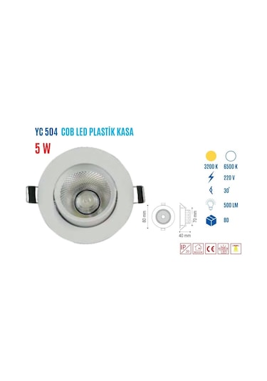 Ycl Yc-504G 5W Günışığı Sıvaaltı Cob Led Downligh