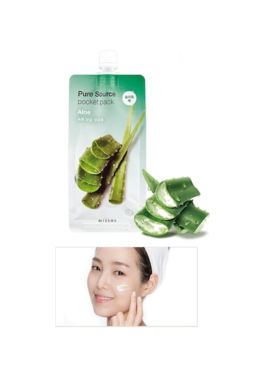 Missha Nemlendirici Aloe Vera Uyku Maskesi 10ml Pure Source Pocket Pack Aloe