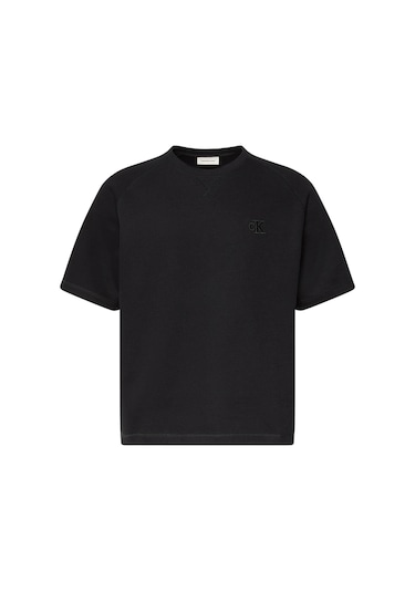 Calvin Klein Erkek Cozy Flatback Rib Ss Siyah Relaxed T-shirt-12801 Siyah