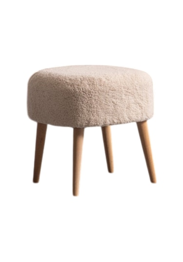 Barel Yuvarlak 4 Ayaklı Çok Amaçlı Puf Vizon Vizon