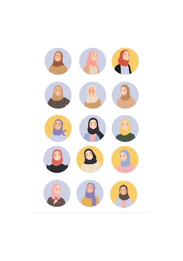 Kapalı Kız Sticker Set