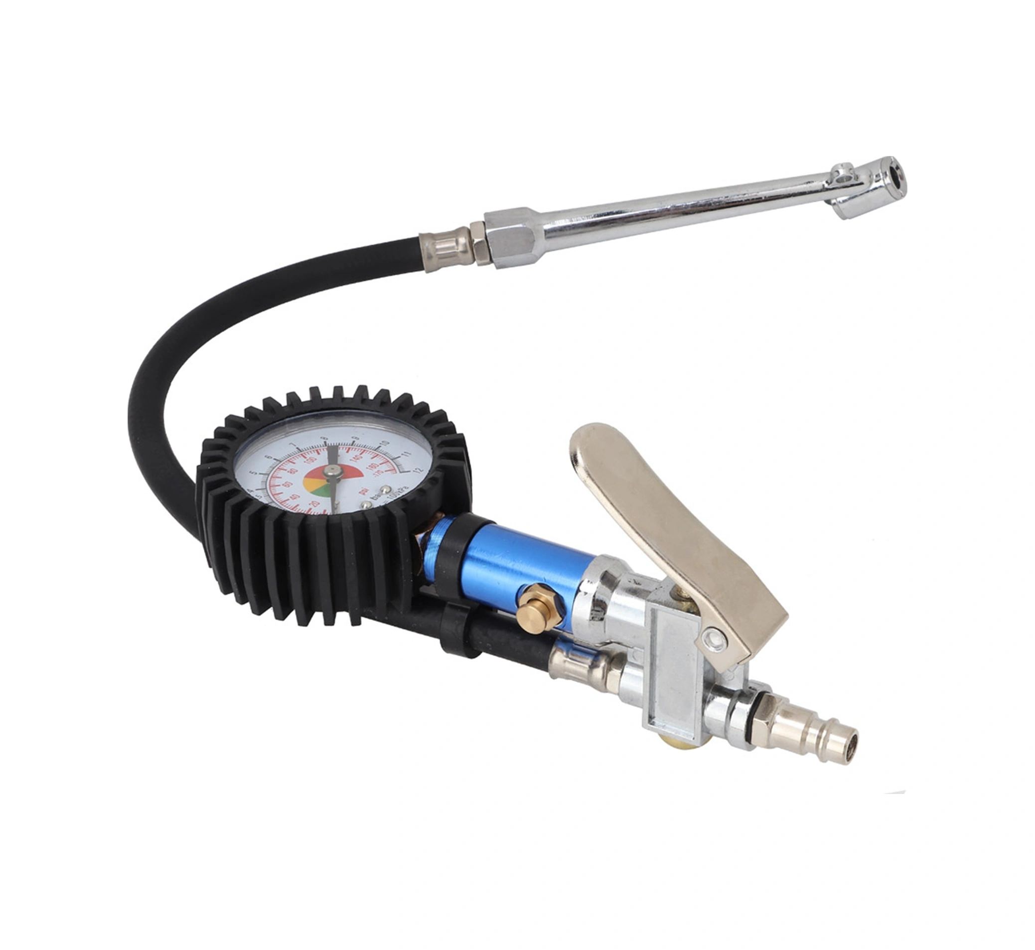 Tenfowee 12 Bar Alüminyum Lastik Basınç Test Cihazı, 55mm Çaplı Çift Okuma Gösterge, Otomatik Kapanan Bakır Uçlu, Basit Kullanım