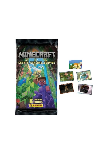 Toyika Panini Lisanslı Minecraft Koleksiyon Trading Cards 8li X 25 Paket