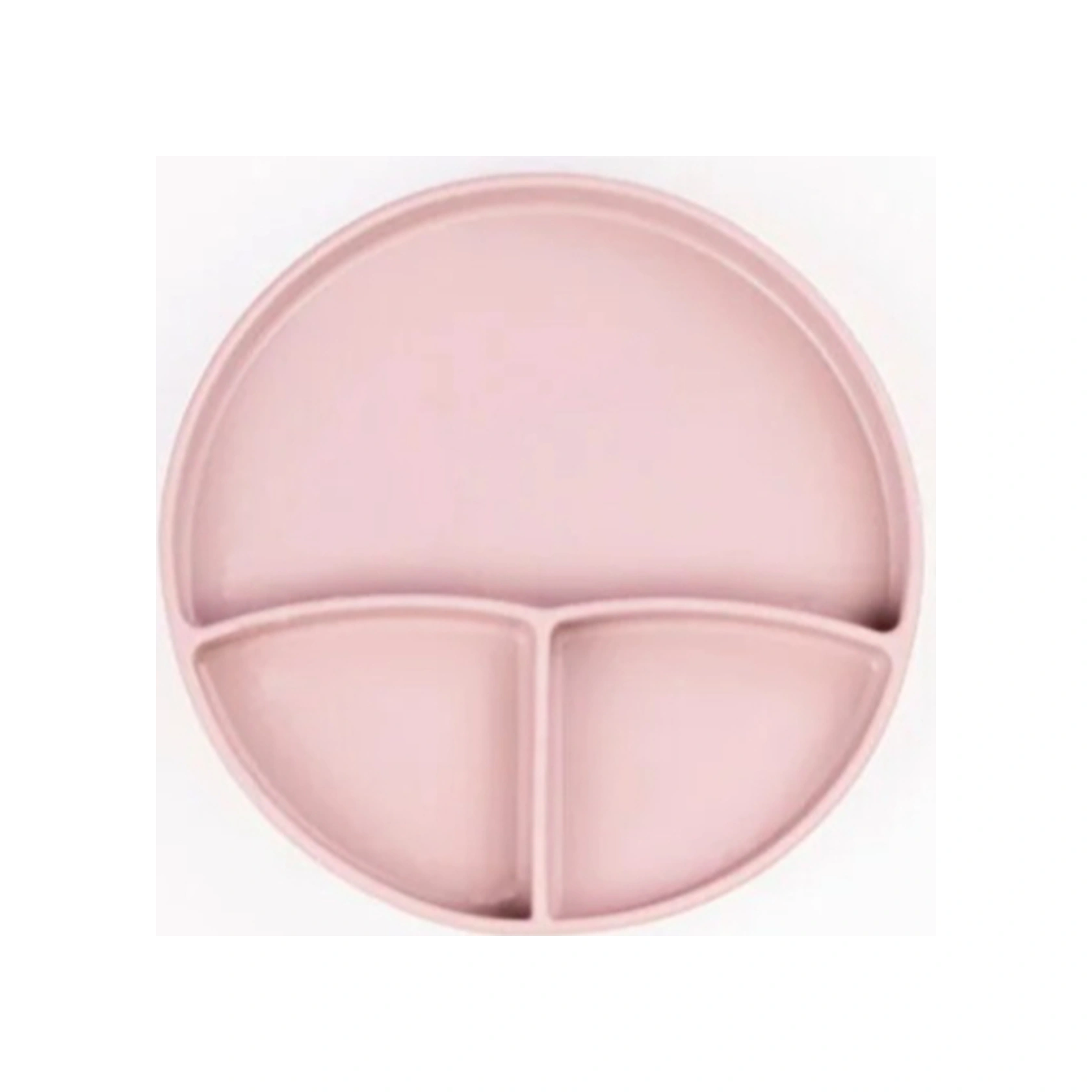 Pembe 3 Lü Silikon Yemek Seti Önlük + Diş Kaşıyıcılı Kaşık + Vakumlu Tabak Pembe