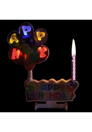 Led Işıklı Müzikli Doğum Günü Mumu. Pembe