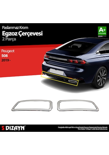 S-dizayn Peugeot 508 Krom Egzoz Çıkışı 2 Prç. 2019 Üzeri