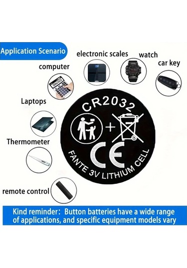 Globalbloom Cr2032 20li Pil 210mah 3v Anahtar Kumanda Saat Cihazlar İçin