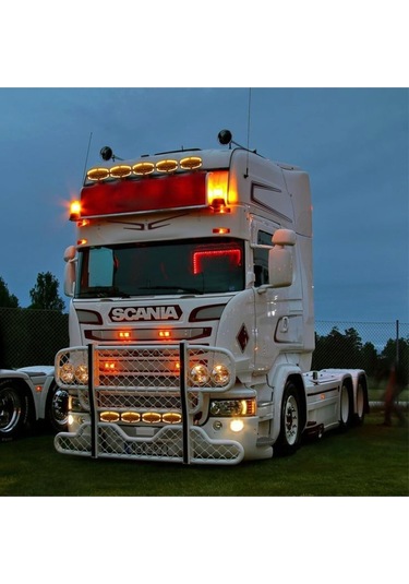 10'' Beyaz Turuncu Led Spot Projektör + Drl Tır Kamyon Off Road 12-24volt 1 Adet