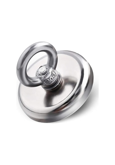 Ay Magnet Güçlü Halkalı Neodyum Pot Mıknatıs Çap 42mm Kurtarma